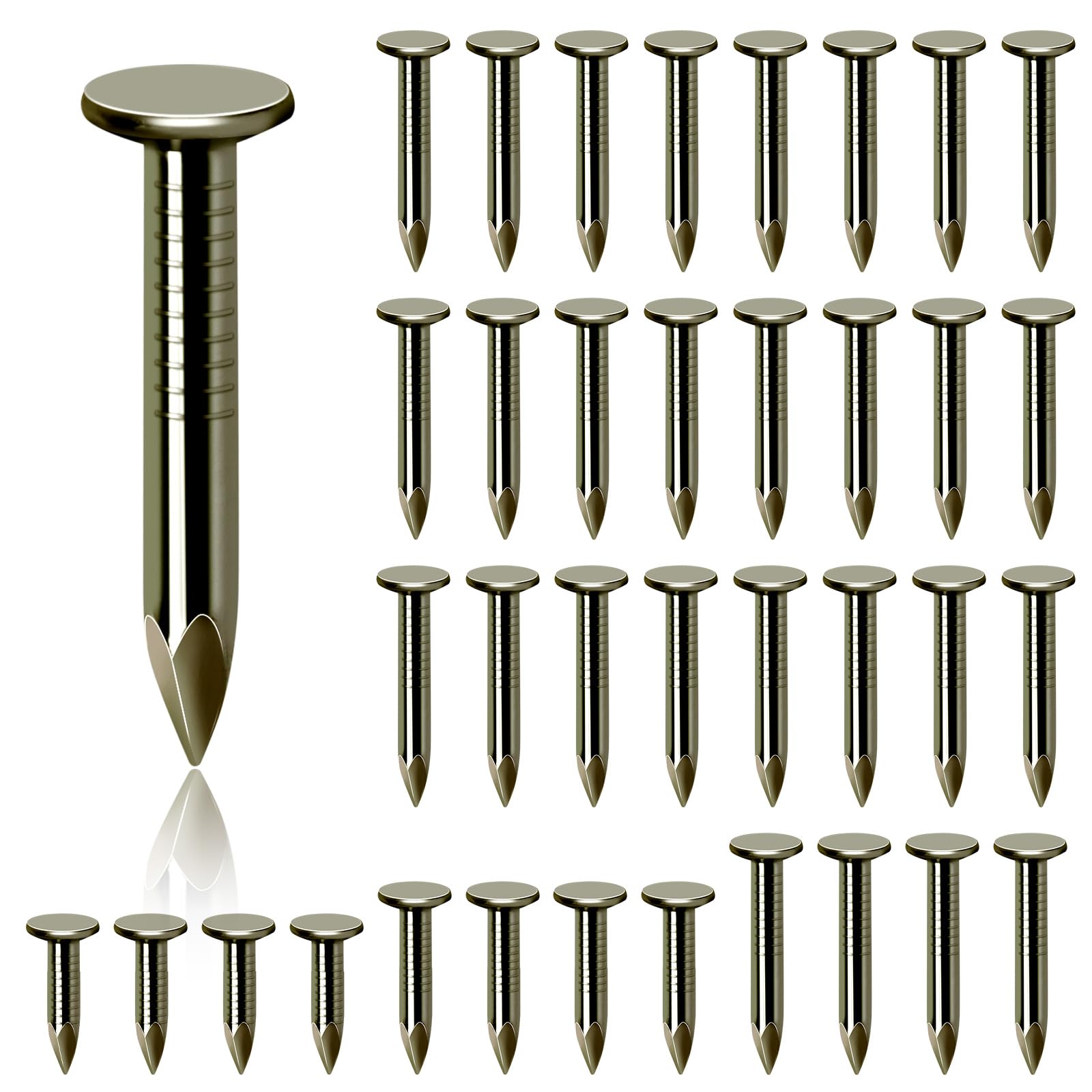 Glarks 300Pcs 1-1/4inch Steel Roofing Felt Nails Roofing Felt Pins Clout Nails Countersunk Head Felt Nails, for Securing Shed Roofs, Roofing Felt Slate Boards, Wood Shed Tiles