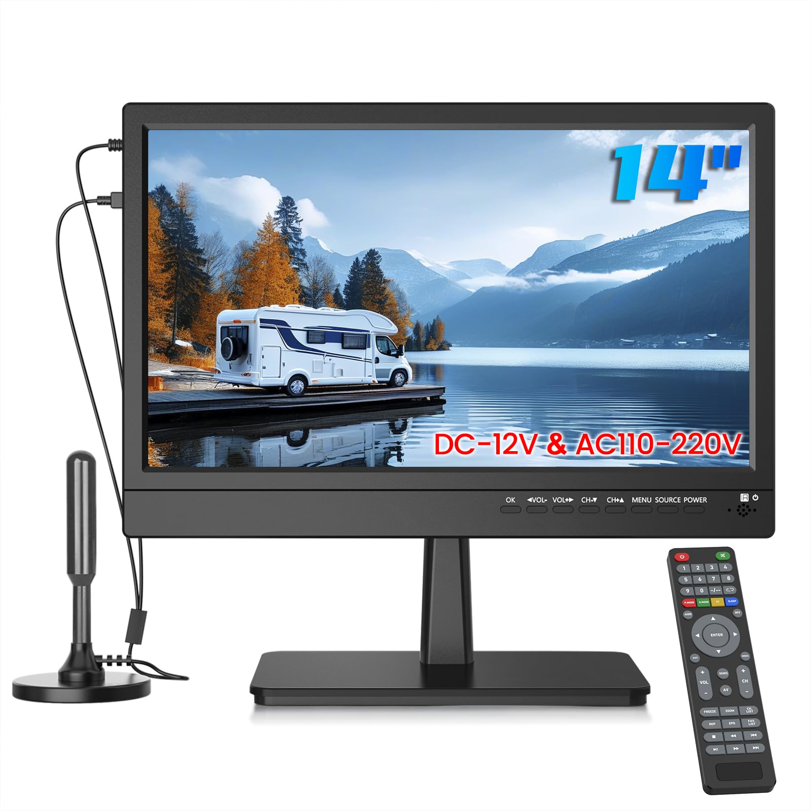 ZOSHING 14" Small 1080P screen TV with f...