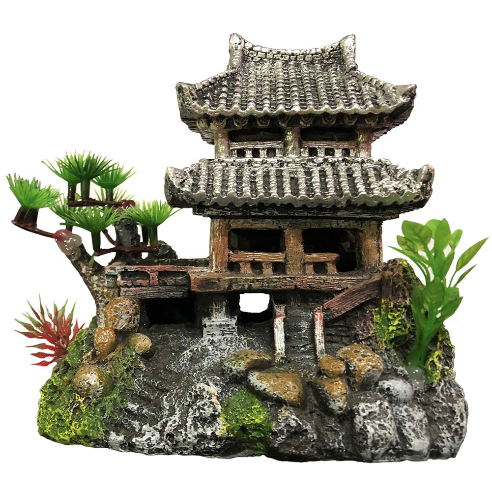 Photo 1 of SLOCME Resin Castle Decorations, Multicolor Aquarium Sculpture - Eco-Friendly Fish Tank Castle Ornaments