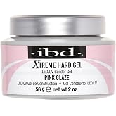IBD LED/UV Builder Gel, Pink Glaze &ndash; Hard Builder Gel for Nail Extensions, Sculpting &amp; Strengthening, Soak-Off UV/LED Nail Enhancement, 2 oz
