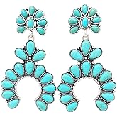 Naja Squash Blossom Turquoise Post Earring Western