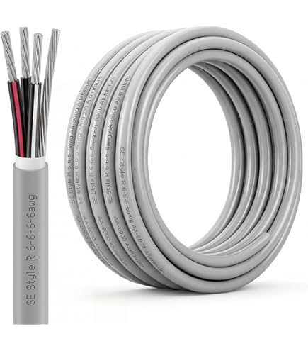 FairySandy 50Ft 1-1-1-3 SER Aluminum Service Entrance Cable - UL