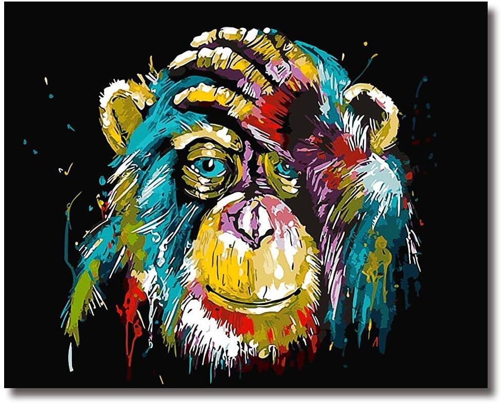 BOSHUN Paint by Numbers Animals with Brushes and Acrylic Pigment DIY