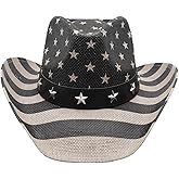 Mens Straw Cowboy Hat Unisex Western Beach Sun Hat for Men Women Wide Brim Fedora Hat Cowgirl Hats Summer Panama Hat