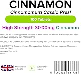 Lindens Cinnamon 3000mg 100 Tablets UK Made Vegan 30X Extract view 2
