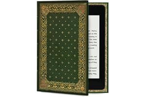 KleverCase Universal Book Cover for eReader Devices with 6 to 6.8 Inch Screen. Works with kobo, Nook, Kindle, Kindle Paperwhite, Sony, storytel and More. (Ornate Green)