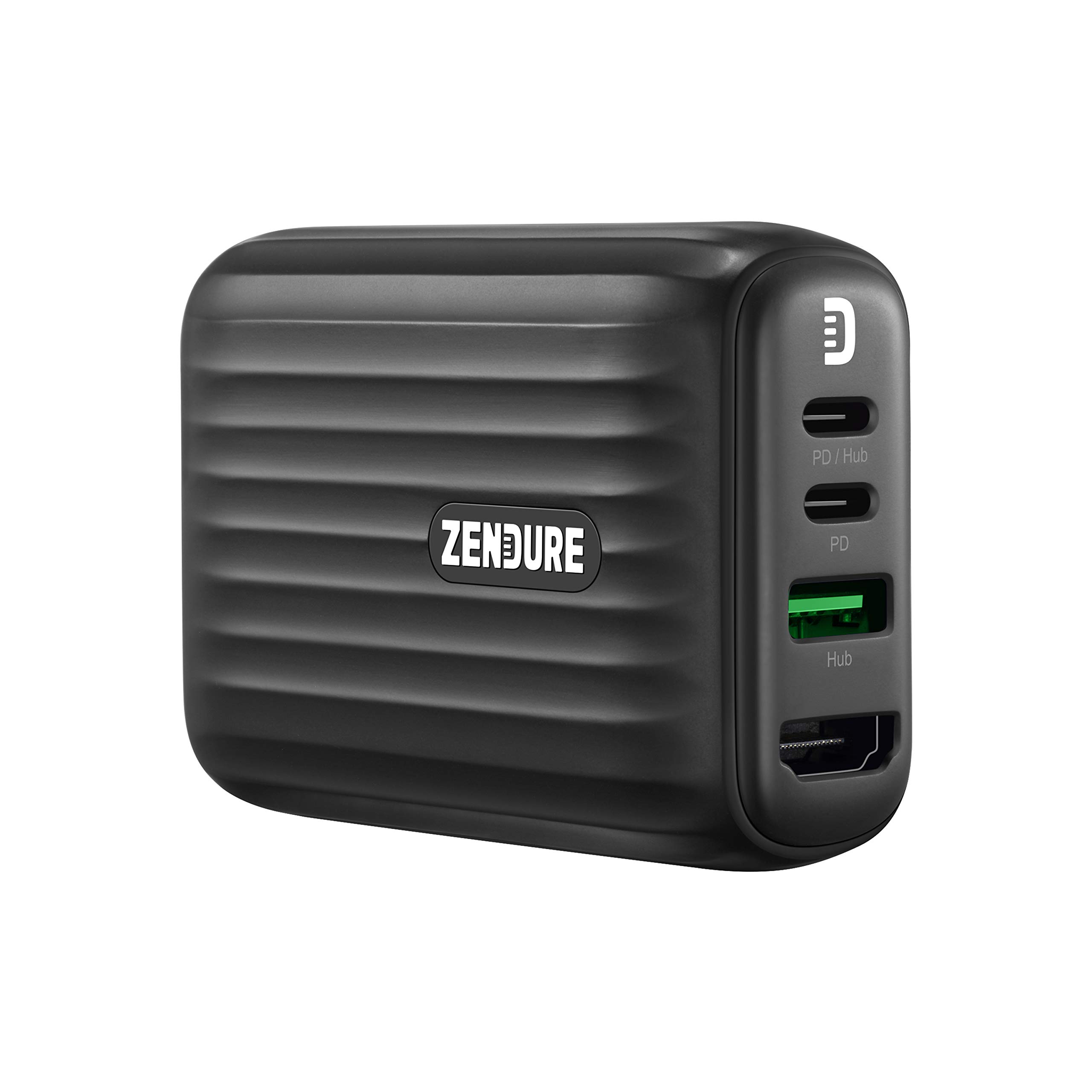 Zendure SuperHub 4-in-1 48W USB Hub (Charger and Hub with 48W Output, GaN Technology, 4K HDMI-Port, USB 3.1 with 5Gbps, for MacBook, iPhone, Galaxy, Huawei and many more), Black