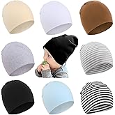 DRESHOW BQUBO 8 Pack Unisex Baby Beanie Hat Infant Toddler Kid Hats Baby Soft Cute Knit Cap Nursery Beanie