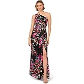 Adrianna Papell Womens One Shoulder Floral Gown