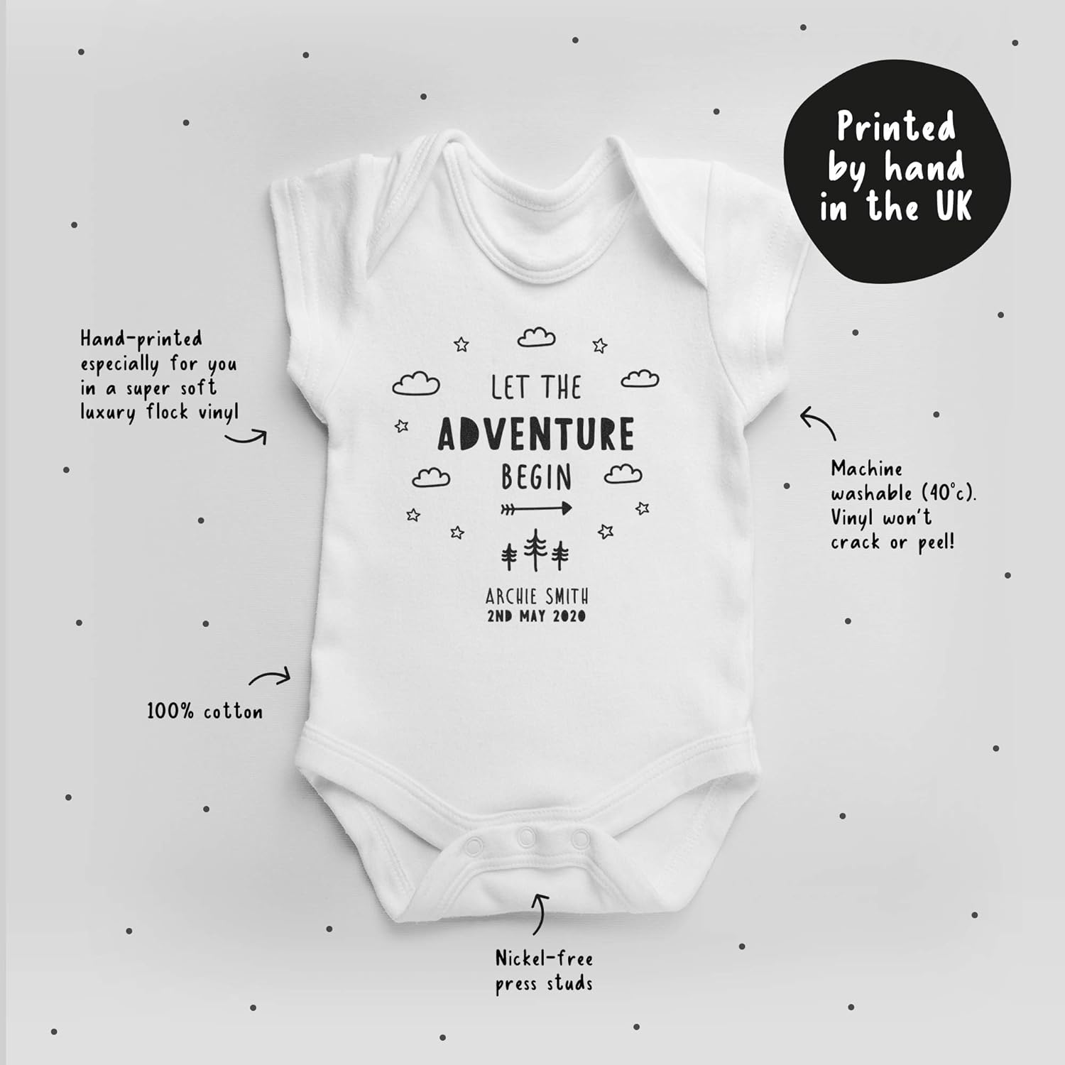 personalised baby bodysuits uk