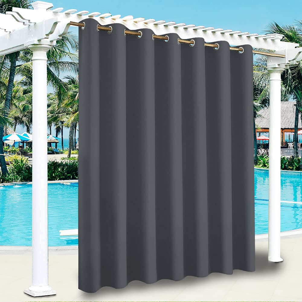 ele ELEOPTION Outdoor Curtains, Water-Repellent, Upgraded Outdoor Curtain with Eyelets, UV Protection, Windproof, Opaque Curtain, Indoor and Outdoor Curtains for Garden, Yard, Balcony
