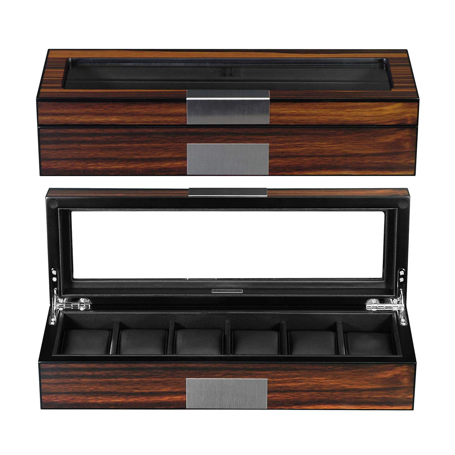Lifomenz Co 6 Watch Box Organizer - Large Wooden Watch Storage Box Display Case