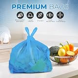 FERRIS 200pk Large Vest Carrier Bags Blue 11x17x21 Heavy Duty Plastic Handles view 5
