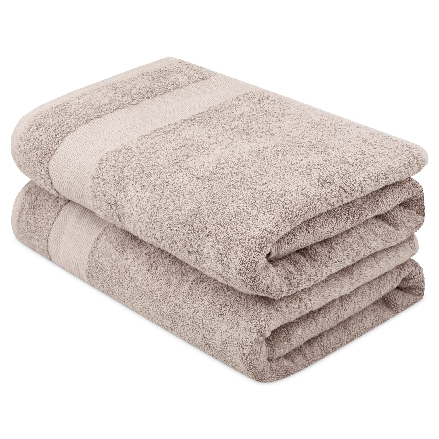 ATEN Homeware Supreme Egyptian Cotton Bath Towel Set – 2 Piece Set with 2 Extra Large Bath Towels 70 x 140 cm, Ultra Soft, Highly Absorbent, OEKO-TEX Certified, Made in Egypt - (Cafe)