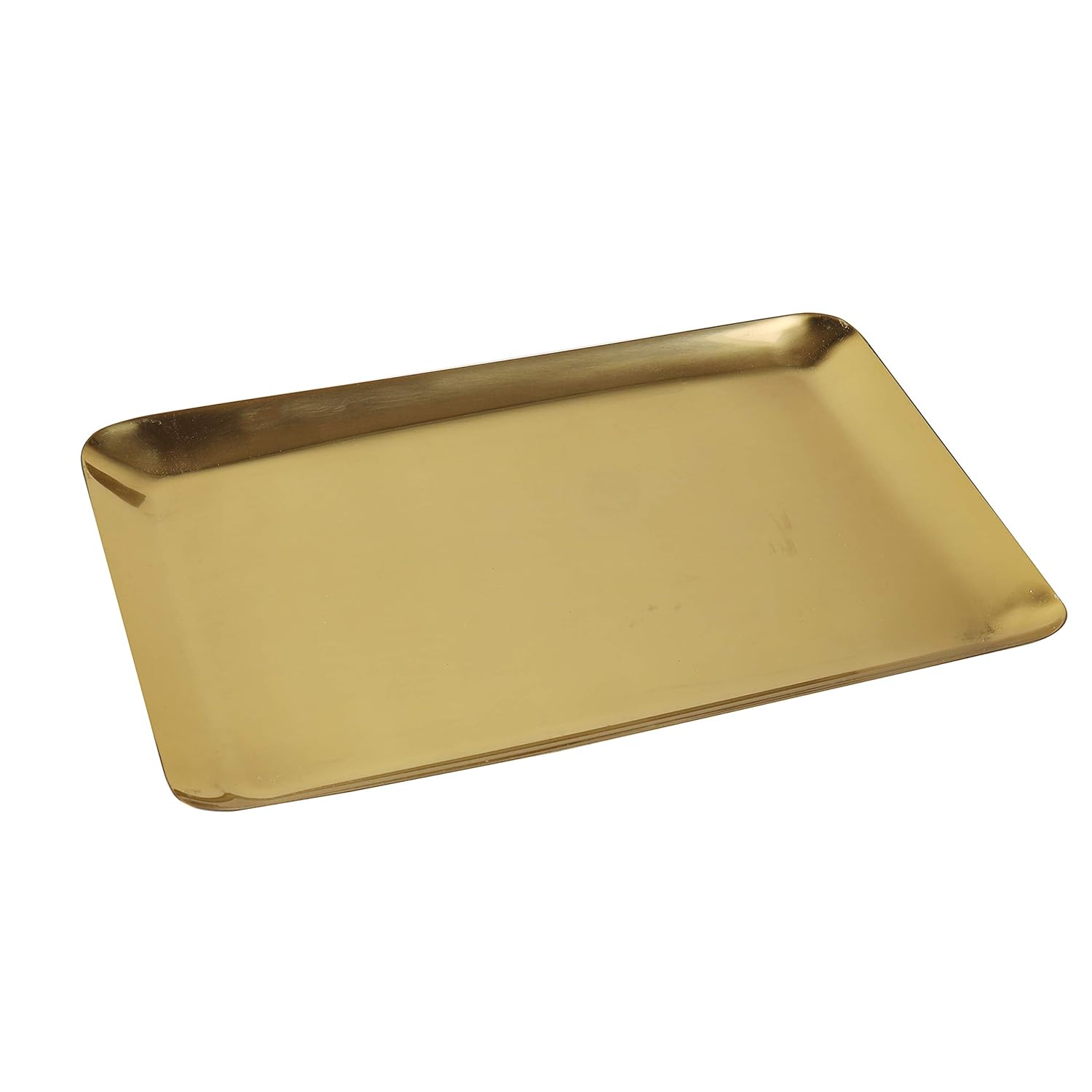 Buy Medium Rectangular Stainless Steel Gold Decorative Serving Tray for