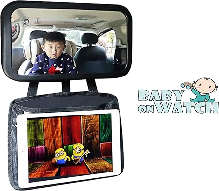 Baby Car Mirror With Ipad Holder View Infant In Rear Facing Car Seat Baby Mirror For Back Seat With Tablet Holder Amazon Co Uk Baby