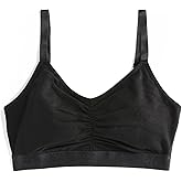 TomboyX V Neck Bralette for Women, Soft Cotton Blend, Full Coverage Wireless Bras, Low Impact, Adjustable Straps, No Padding