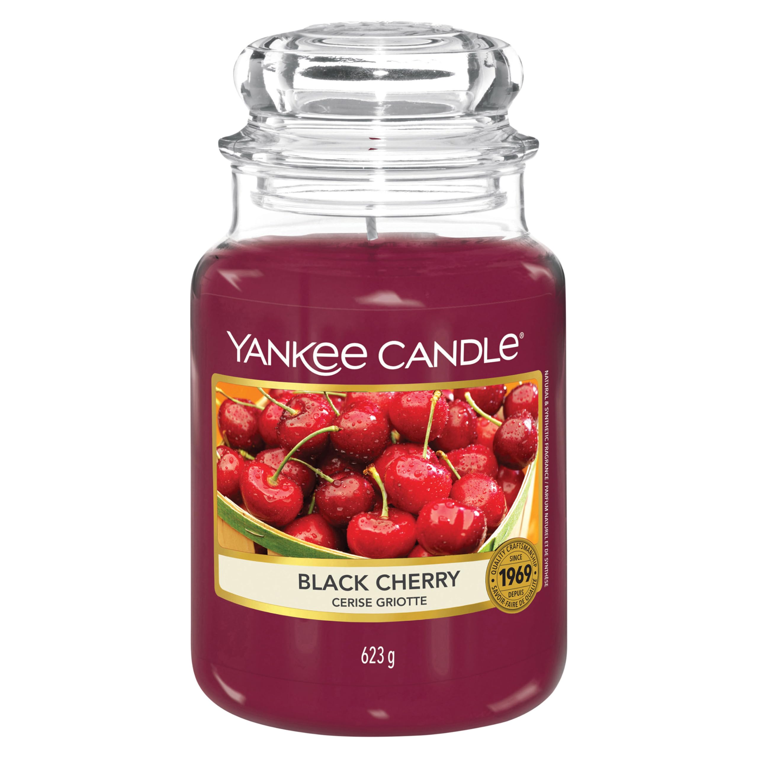 Yankee Candle Scented Candle | Black Cherry Large Jar | Long Burning Candles: up to 150 Hours | Perfect Mothers Day and Easter Gifts for Women