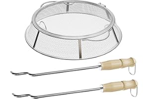 SOLDBBQ Fire Pit Spark Protector Screen Mesh for Solo Stove Ranger Shield, Stainless Steel Protective Spark Screen w/Sticks for Solo Stove Accessories, Replacement Parts for Backyard & Outdoor Fire Pits