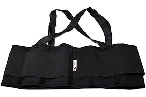 SAFE HANDLER Lifting Support Weight Belt -Black | Lower Back Brace Protects & Relieves Back Pain, Stable Support Belt with Dual Adjustable Straps and Breathable Mesh Panels, Medium