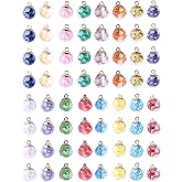 CiCy 64 Pieces 16mm Glass Ball Charms Colorful Ball Charm Pendant with Tiny Stars for DIY Necklace Bracelet Earring Jewelry Making, 16 Color