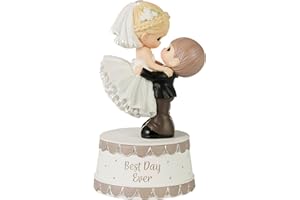 Precious Moments Wedding Musical Figurine | Best Day Ever Resin Musical | Plays Music | Wedding Gift | Couples Decor | Hand-P