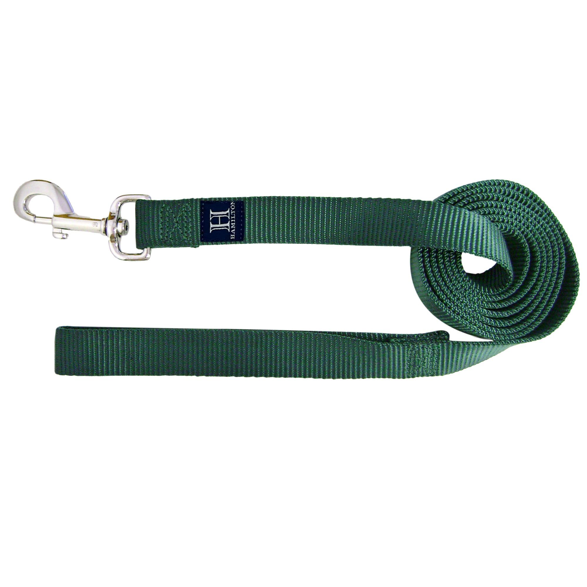 Hamilton Single Thick Deluxe Nylon Dog Leash with Swivel Snap, 1" by 6' Long, Dark Green