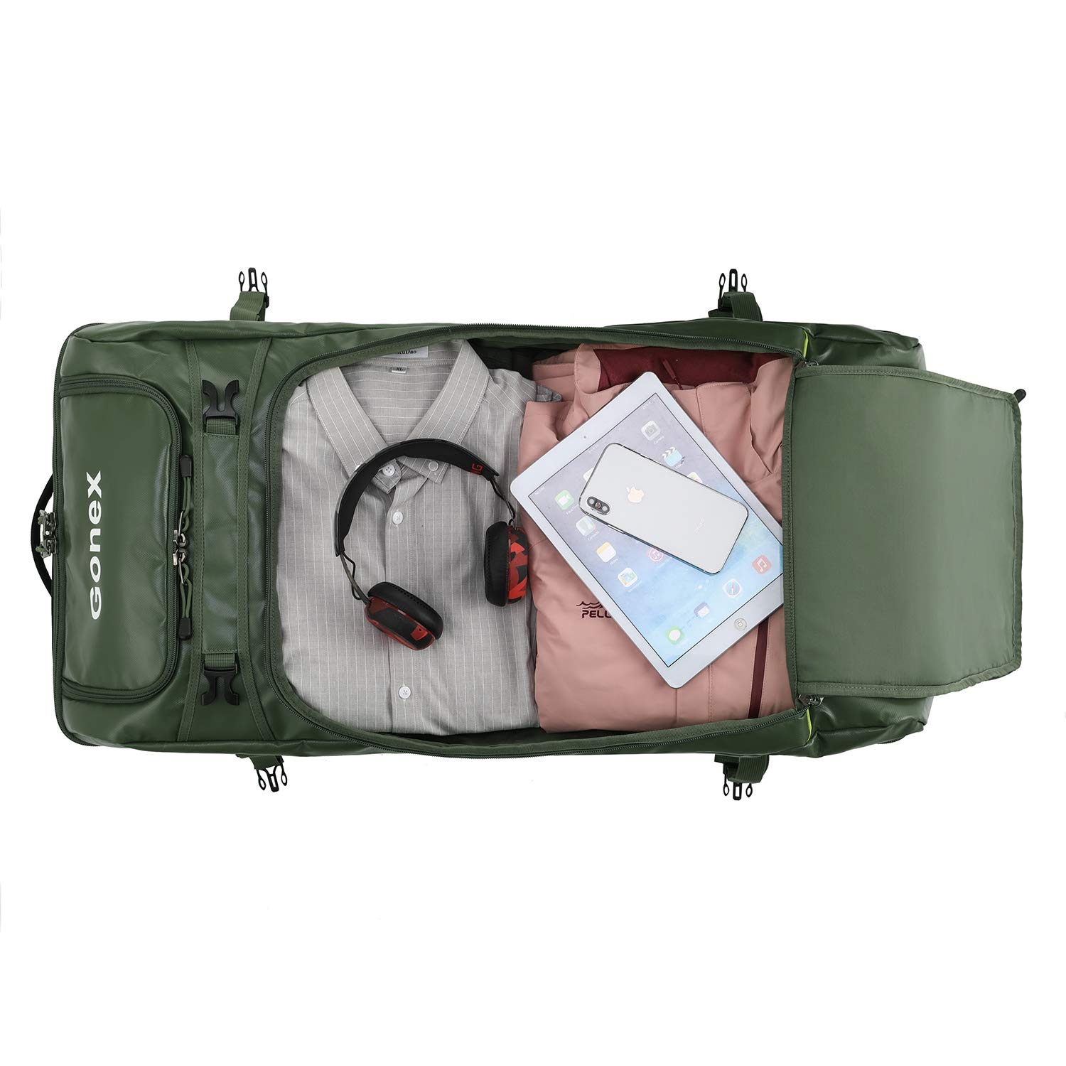 Gonex Rolling Duffle Bag with Wheels, 100L Water Repellent Large Wheeled Travel Duffel Luggage