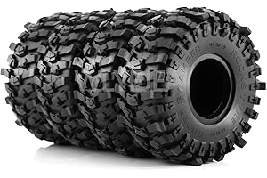 WLYEJEA 4PCS 1.9" RC Mud Terrain Tires Super Grip RC Crawler Tyre 118mm with Foam Insert Fit for 1/10 RC Crawler Car TRX4 Axial SCX10 SCX10 II RC4WD D90 D110 TF2 Tamiya CC01
