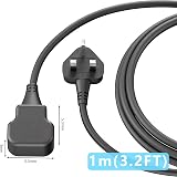 LIPWEL 1 Meter Short Extension Lead 13A Single UK Plug Socket Black view 7