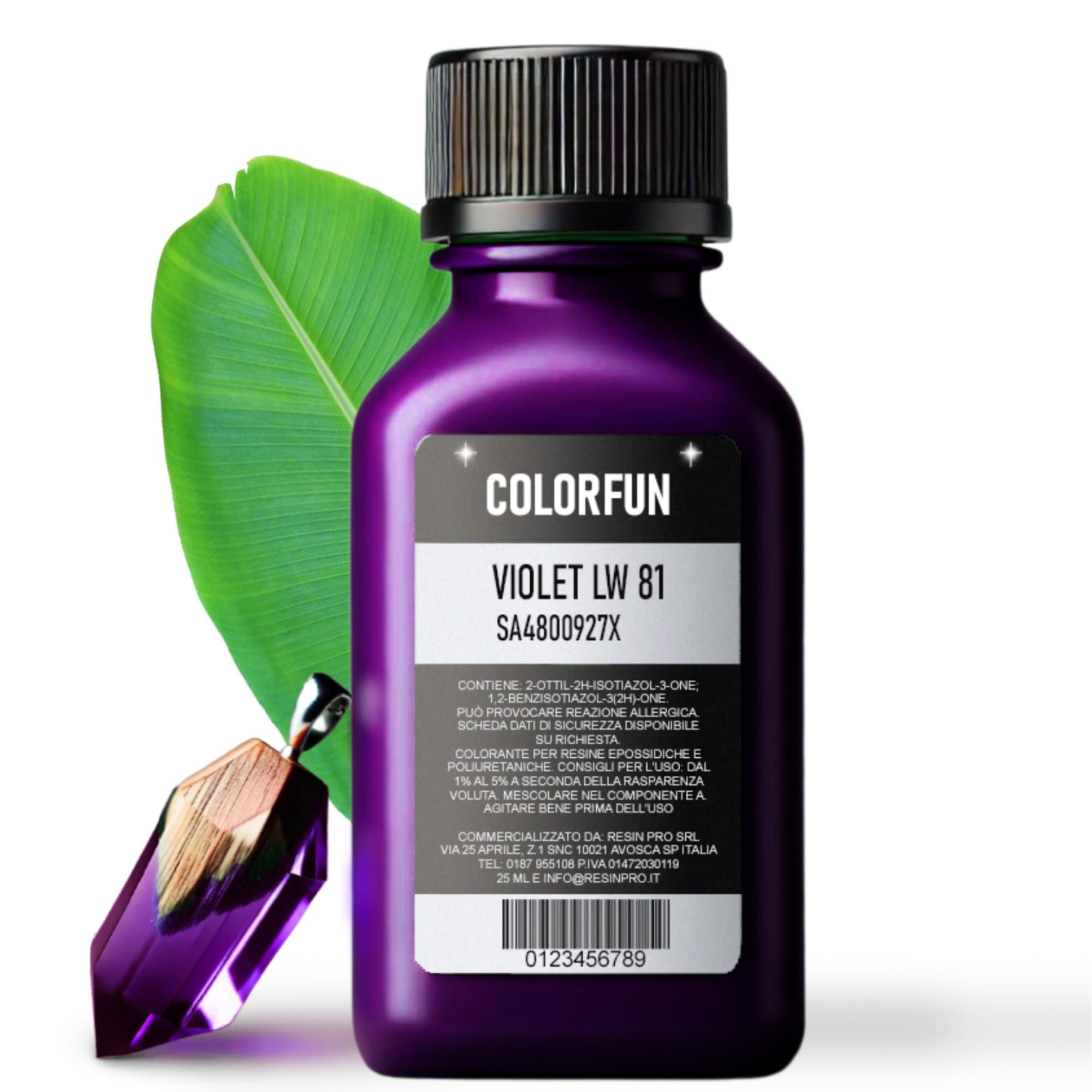 Resin Pro Colour Fun Brilliant Violet Dye Colour, Colouring Liquid for Transparent Epoxy Resin, Ideal for Arts, Hobbies and DIY- 25ml