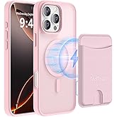 TopMade Mag-Safe Case for iPhone 16 Pro with Magnetic Wallet Card Holder, Mag-Safe Phone Case with Magnetic Wallet Fit 4 Cards, Shockproof Slim Case for iPhone 16 Pro 6.3 inch, Pink