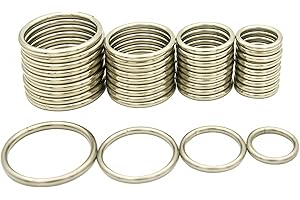 ZoloAJay 40pcs 4 Sizes O Rings Welded Strong Metal Heavy Duty Round Ring for Pet Collars Buckle Belts Strap Webbing Sewing