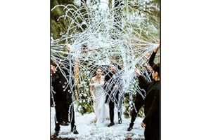 BATTIFE Streamers Poppers - Hand Throw Confetti Poppers, No Mess Paper Crackers for Birthday Wedding Party Celebrations, White, 16.4Ft/5M (10Pack)