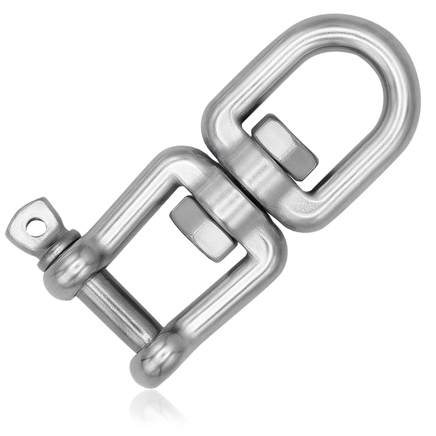 everlar® Stainless Steel Swivel I 10 mm 500 kg I Comfortable, Safe & Quiet Turning of Hanging Chair, Punch Bag, Swivel Grill and Many More I High Strength & Weather Resistant I Eye + Fork