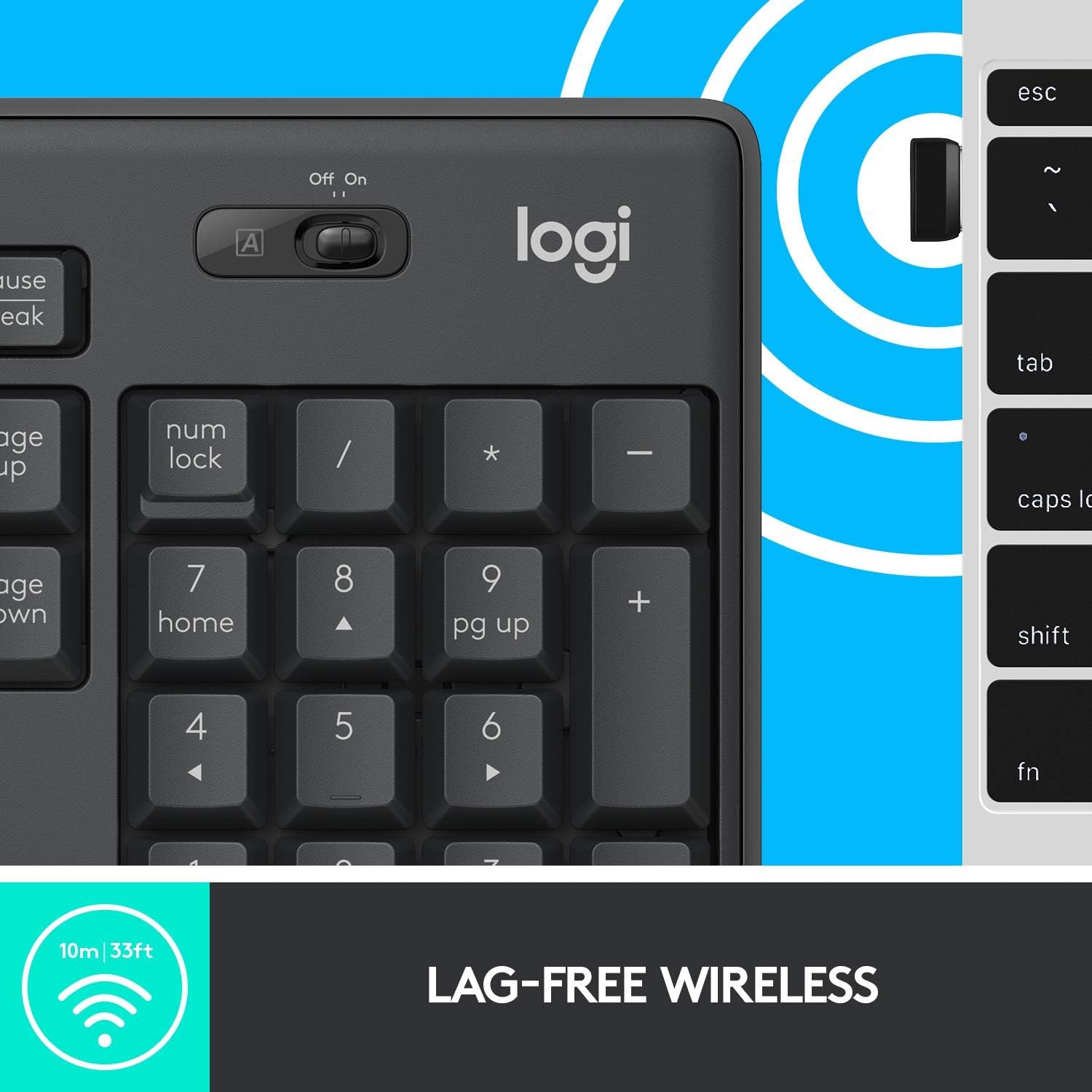 Logitech MK295 Wireless Mouse & Keyboard Combo with SilentTouch Technology, Full Numpad, Advanced Optical Tracking, Lag-Free Wireless, 90% Less Noise - Graphite: Computers & Accessories