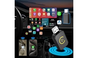 QUANLEX Mini Android Auto Wireless Adapter & Carplay Wireless Adapter, 2-in-1 Wireless Carplay Dongle for OEM Wired Carplay Android Auto Car, Wireless CarPlay Adapter for iPhone IOS 10+/Android 11+, USB-C/USB