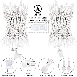 Brightown Christmas String Lights 2 Pack Clear Warm