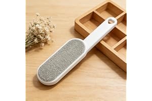 Lint Remover Double Sided, Pet Hair Remover Brush, Reusable Fabric Brush for Clothes Furniture and Carpet Cleaning Tool, Grey