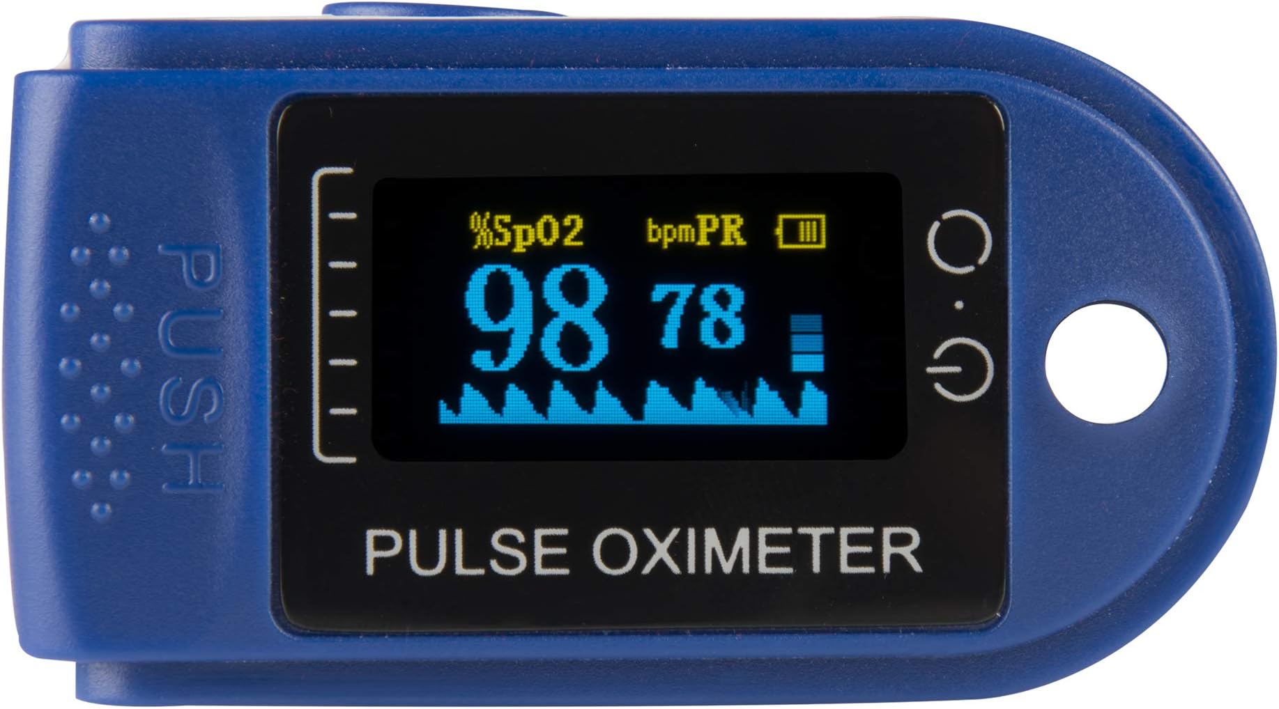 Thermocare Pulse Oximeter Fingertip Oximetry Blood Oxygen Saturation Monitor with Carrying Case, Batteries and Lanyard (Yellow)