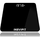 INEVIFIT Bathroom Scale, Highly Accurate Digital Bathroom Body Scale, Measures Weight up to 400 lbs. Includes Batteries