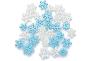 Sowaka Lot de 30 flocons de neige en résine transparente - Décorations de Noël en forme de neige pour loisirs créatifs, proje
