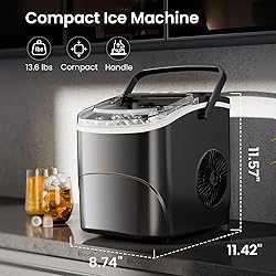 AGLUCKY Ice Makers Countertop,Portable Ice Maker