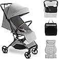 MAMAZING Lightweight Baby Travel Stroller with Carbor Fiber Frame, Compact & Airplane-Friendly, One-Handed Folding Design, 11.6 lbs, Perfect for Toddlers, Organizer & Cushion Included, Grey