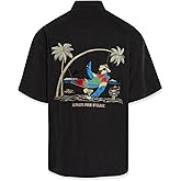 Bamboo Cay Mens Short Sleeve Always 5 Oclock Casual Embroidered Button Up Shirt