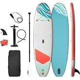 Pelican - Sunseek 10'4 Recreational Inflatable Stand Up Paddle Board - 3 Pieces SUP Paddle - Accessories, Leash, Hand Pump &amp; Carry Bag - 10.4 ft