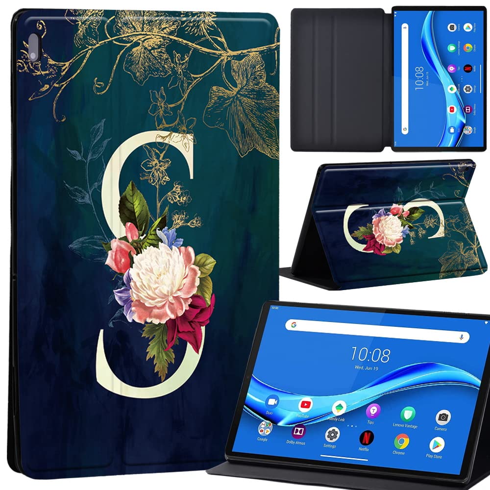 Case For Lenovo Tab M10 FHD Plus 10.3 inch (TB-X606X TB-X606F) Leather Case with Auto Wake-up, Flip Case for Lenovo Tab M10 FHD Plus Cover (initial letter S)