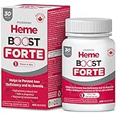 Hemeboost Forte 34.8 mg (696 mg Heme Iron Pills), High Potency Iron Supplement for Women & Men, High Absorption & Gentle on Stomach, Safe for Use in Pregnancy, 30 Tablets