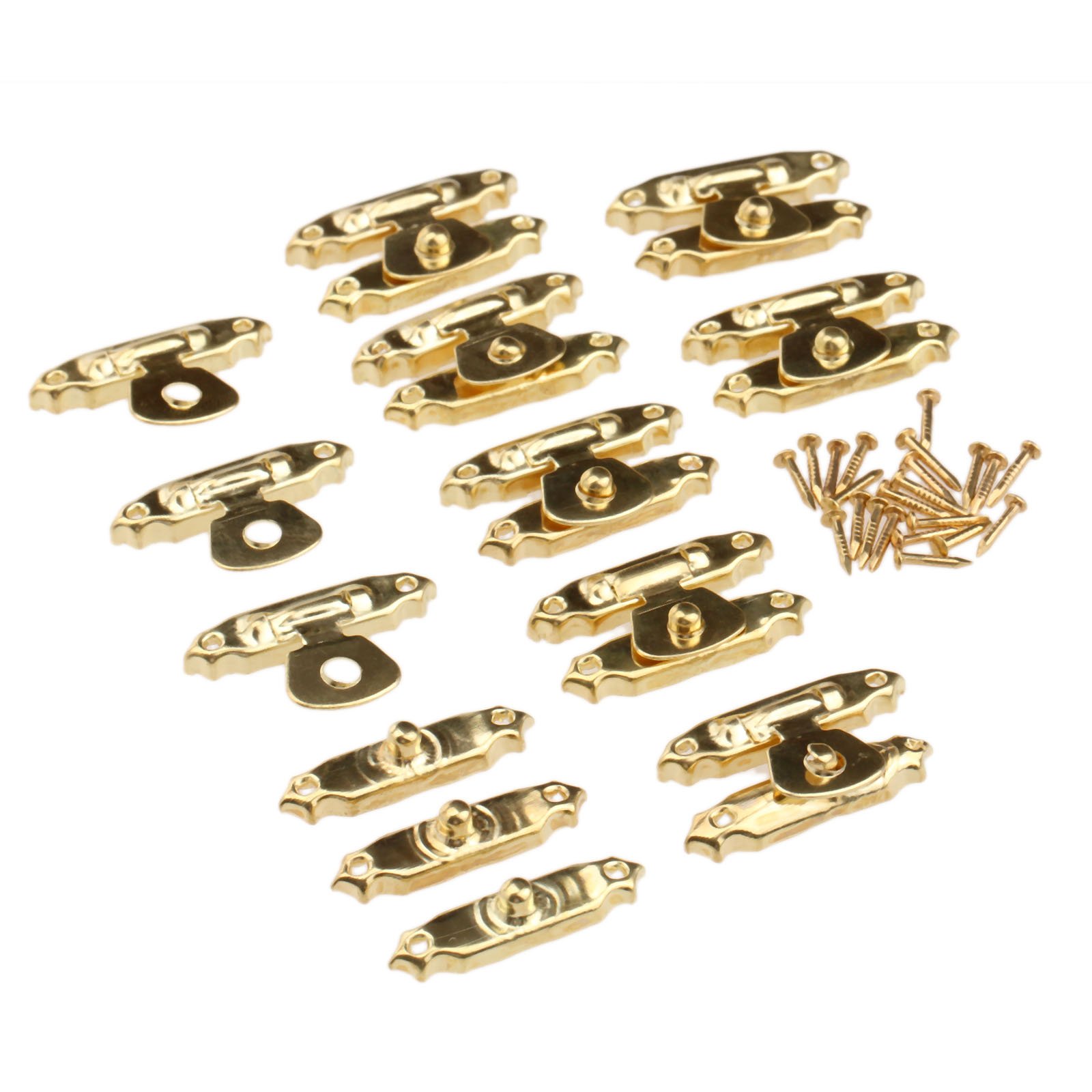 10Pcs 26 * 15mm Gold Vintage Mini Hasp Latches Gift Chests for Jewelry Gift Box Wooden Case Decoration