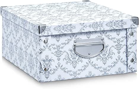 Zeller 17973 Caja de almacenaje con Ventana cartón 35 x 43 x 30 cm Blanco: Amazon.es: Hogar